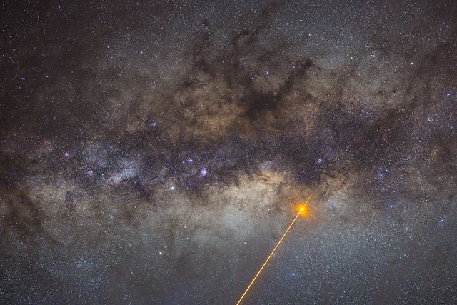 Milky Way and Adaptive Optics Laser