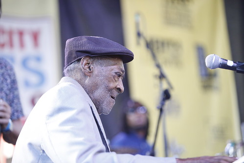 Henry Gray at Crescent City Blues & BBQ Fest - 10.14.18. Photo by Michele Goldfarb.