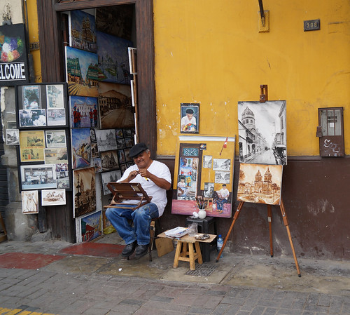 Pintor frente a la Basílica de San Francisco | by Art Dino