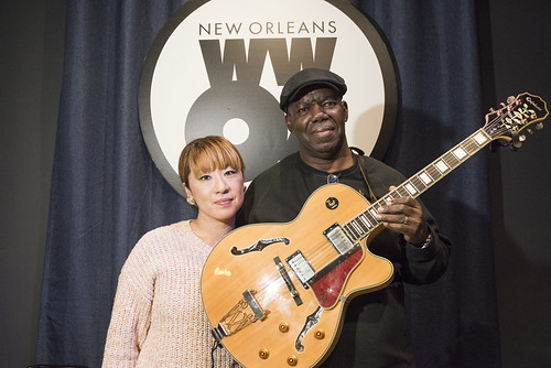 Kanako Brooks and Detroit Brooks at WWOZ's 38th birthday - 12.4.18. Photo by Ryan Hodgson-Rigsbee rhrphoto.com.