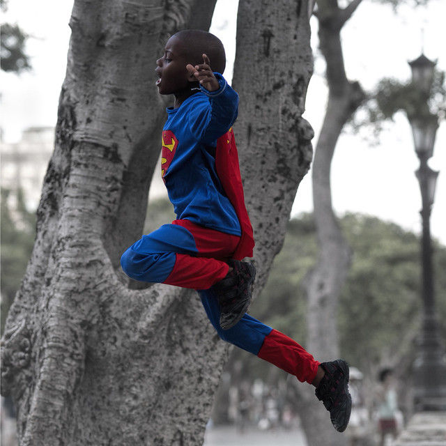 A young superman flies to Havana