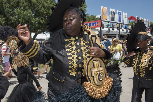 The Chosen Ones Brass Band with VIP Ladies and Original Four SA & PC at Jazz Fest day 5 on May 2, 2019. Photo by Ryan Hodgson-Rigsbee RHRphoto.com