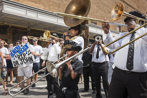 Kinfolk Brass Band at Dr. John's funeral second line on June 22, 2019. Photo by Ryan Hodgson-Rigsbee RHRphoto.com