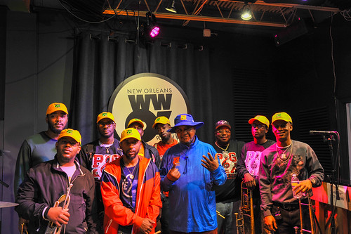 Action Jackson with Big 6 Brass Band at WWOZ - March 5, 2020. Photo by Michael E. McAndrew.