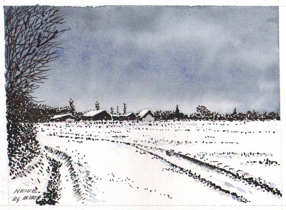 Neige en Normandie 24 01 2021