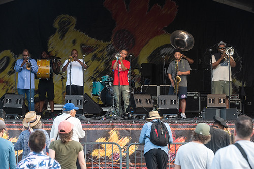 Baby Boyz Brass Band at Jazz Fest on April 26, 2024. Photo by Ryan Hodgson-Rigsbee.