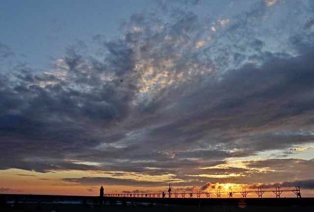 Sunset in South Haven, Michigan.