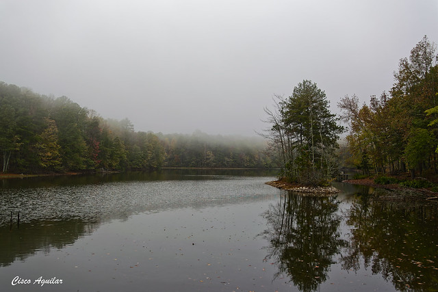 Sky Lake in the morning fog