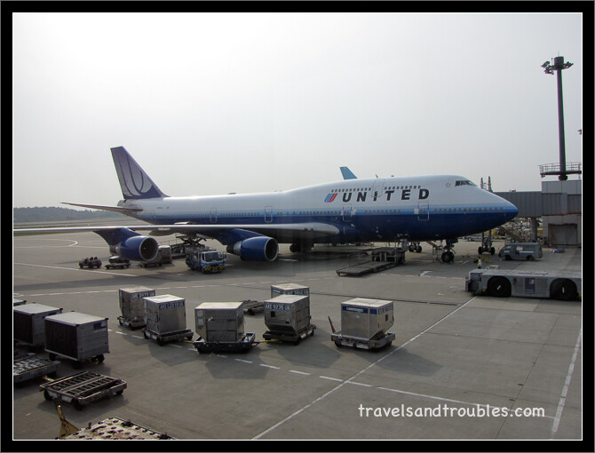 Boeing 747 United Airlines op Narita Airport
