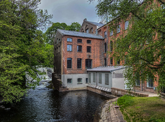 Old Riverside Factory with waterfall