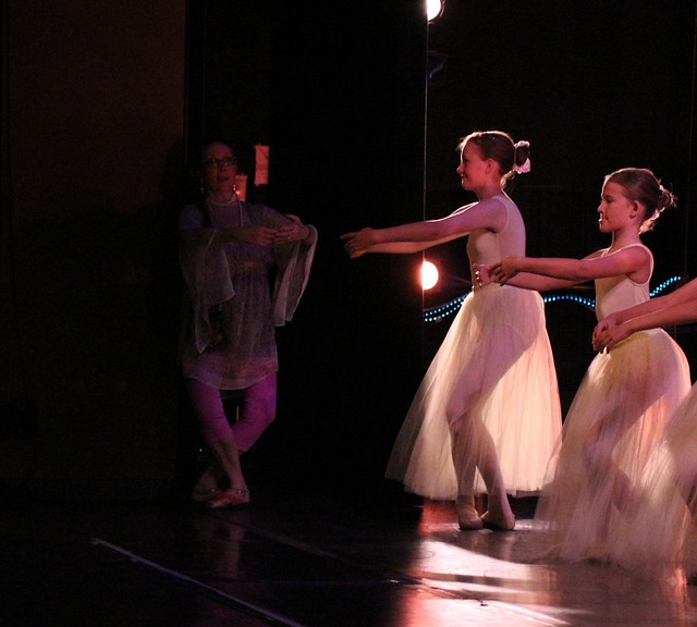 View into The Wings at Dress Rehearsal :: Young Ballerinas :: Warming Up for 