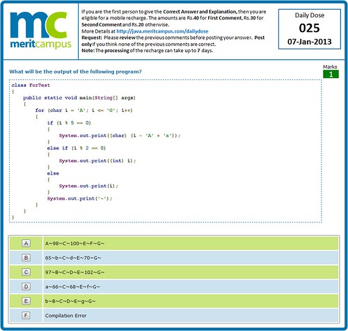 Online Java Test - dailydose_230313_025 | by java.meritcampus