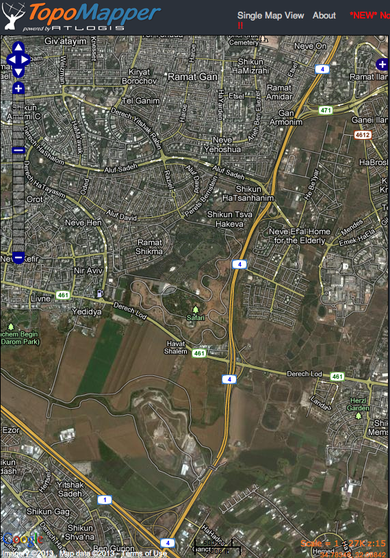 Zoomed Out A Bit - Ramat Gan Safari Zoo Map -